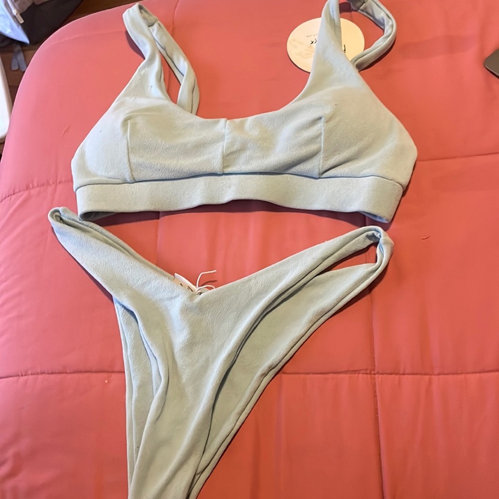 Princess Polly Terry Blue Bikini. Size 4. NWT
